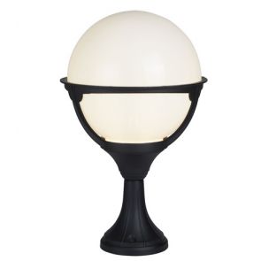  Lantern Outdoor 1lt Post, Black/Round Opal Shade BPOSL067
