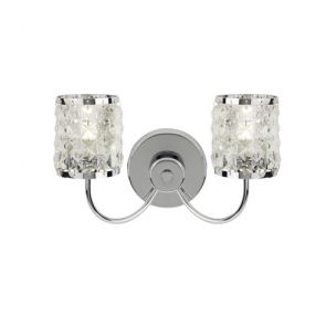  2lt Wall Light, Chrome With Crystal Glass BPOSL1406