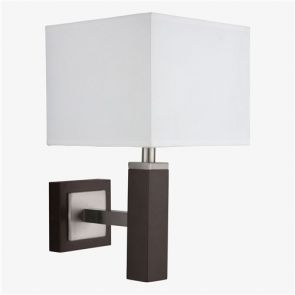  Wall Bracket 1lt Brown Wood/Ss Rectangular BPOSL1421