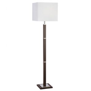  Floor Lamp 1lt Brown Wood/Ss Rectangular BPOSL1422