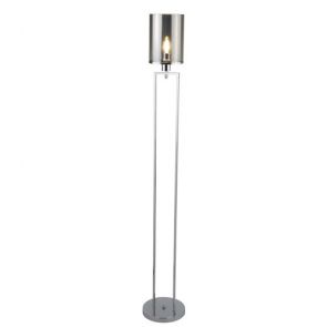  1lt Floor Lamp, Chrome, Smoked Glass Shades BPOSL1451