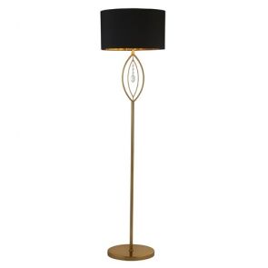  Gold Floor Lamp, Black Oval Shade With Gold Interior BPOSL1469