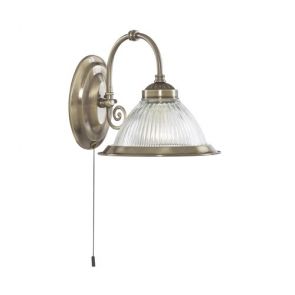  1lt Wall Bracket, Antique Brass, Clear Glass BPOSL1487