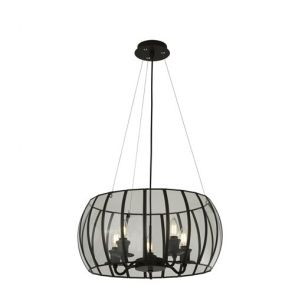  Pendant 5lt Bound Glass  Black/Clear BPOSL1508