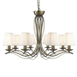  8lt Ceiling, Antique Brass, Cream String Shades BPOSL1524