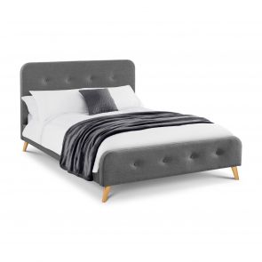 Aish Fabric Bed Aish Curved Retro Buttoned Bed