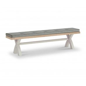 Somerset Dining Cross Bench - Grey With Cushion