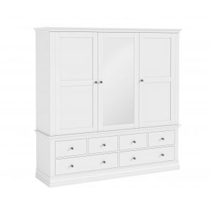 Hayle Bedroom Triple Wardrobe With 6 Drawers