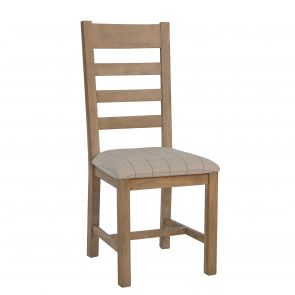 Hereford Dining Slatted Dining Chair Natural Check (Sold In Pairs)