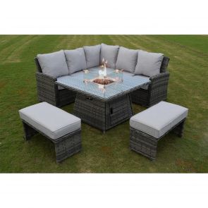 Bfs Outdoor Andover 4 Seater Round Fire Pit Dining Set