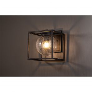 Bfs Lighting Adina Down Wall Lamp, 1 x E27, IP54, Anthracite/Clear Seeded Glass,     IL1877HS
