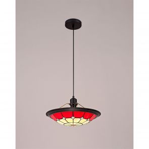  Alysia 1 Light Pendant E27 With 35cm Shade, Crachel/Red/Clear Crystal  IL5000KHS