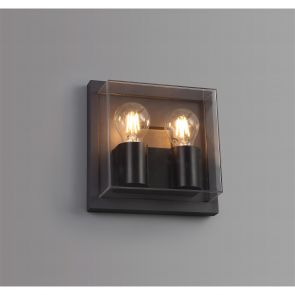 Bfs Lighting Amora Wall Lamp, 2 x E27, IP65, Anthracite/Clear PC,     IL3877HS