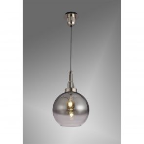 Bfs Lighting Angela 1 Light Pendant E27 With 30cm Globe Glass, Copper/Matt Black/Clear IL1000