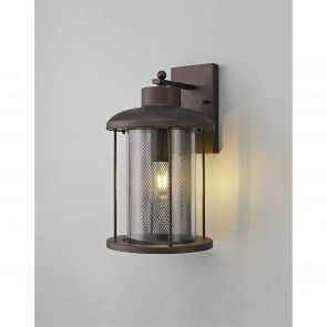 Bfs Lighting Azra Extra Large Wall Lamp, 1 x E27, Antique Bronze/Clear Glass, IP54,     IL134