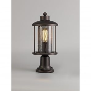 Bfs Lighting Azra Pedestal Lamp, 1 x E27, Antique Bronze/Clear Glass, IP54,     IL7137HS