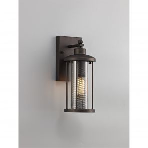 Bfs Lighting Azra Small Wall Lamp, 1 x E27, Antique Bronze/Clear Glass, IP54,     IL8917HS