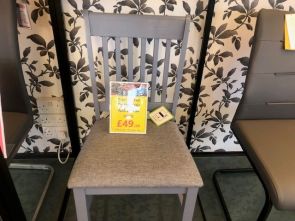 Grey Slatted Dining Chair