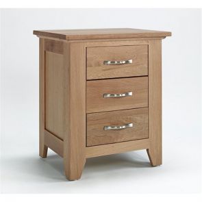Kingsbridge Bedroom 3 Drawer Oak Bedside