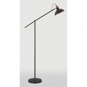 Bfs Lighting Bronx Adjustable Floor Lamp, 1 x E27, Graphite/Copper/White IL7177HS