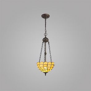 Bfs Lighting Camillie 2 Light  Pendant E27 With 30cm Shade, Beige/Clear Crystal IL2400KHS