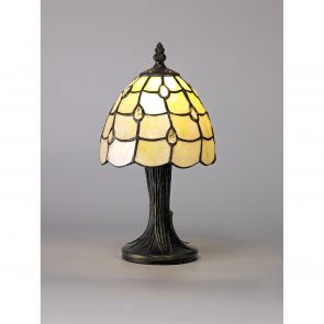 Bfs Lighting Camillie Table Lamp, 1 x E14, Black/Gold, Beige/Clear Crystal Shade IL3127Hs