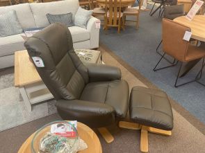 Fife Swivel Recliner With Footstool
