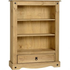 Waxed Pine Dining 1 Drawer Bookcase