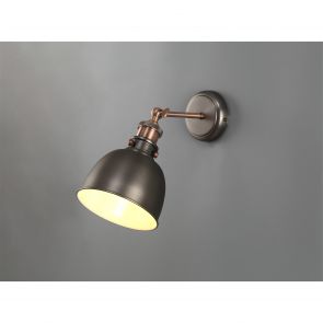 Bfs Lighting Corneleah Adjustable Wall Lamp, 1 x E27, Antique Silver/Copper/White IL9377HS