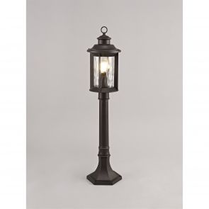 Bfs Lighting Elizabeth Post Lamp, 1 x E27, Antique Bronze/Clear Ripple Glass, IP54,     IL855