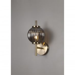 Bfs Lighting Felicity Wall Lamp, 1 x G9, Antique Brass/Smoked Glass IL3447HS