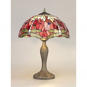 Bfs Lighting Haze 2 Light Table Lamp E27 With 40cm Shade, Purple/Pink/Crystal/Ant Brass IL790