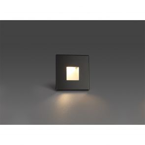 Bfs Lighting Kali Recessed Square Glass Fronted Wall Lamp, 1 x 1.8W LED, 3000K, 70lm, IP65, B