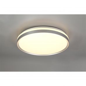 Bfs Lighting Kara Ceiling 48cm, 1 x 36W LED 3 Step-Dimmable, 3000K, 1575lm, IP44, Silver/Whit