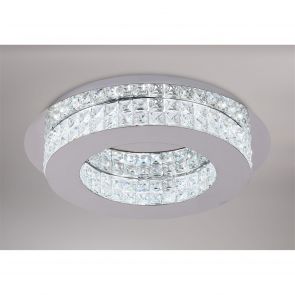Bfs Lighting Laura Ceiling Light, 1 x 18W LED, 4000K, 418lm, Polished Chrome/Crystal,     IL6