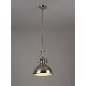  Lucinda Pendant, 1 x E27, Polished Nickel/Frosted Glass IL3017HS
