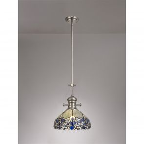 Bfs Lighting Lucinda Linear Pendant With 38cm Flat Round Shade, 3 x E27, Antique Brass/Clear