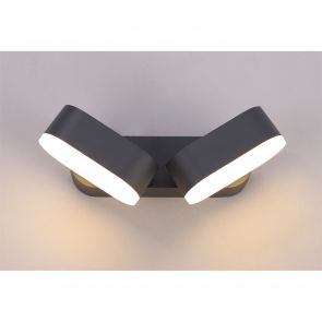 Bfs Lighting Madelyn 2 Light Adjustable Wall Lamp, 2 x 6W LED, 3000K, 780lm, IP54, Anthracite