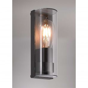 Bfs Lighting Mercedes Wall Lamp Curved, 1 x E27, IP65, Anthracite,     IL4607HS