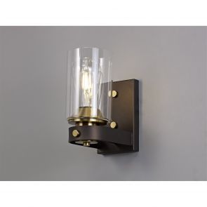Bfs Lighting Mira Wall Lamp 1 Light E27, Brown Oxide/Bronze With Clear Glass Shades IL4557HS