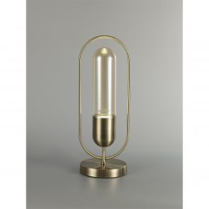 Bfs Lighting Nora Table Lamp, 1 x 7W LED, 4000K, 790lm, Antique Brass/Amber,     IL5607HS