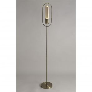 Bfs Lighting Nora Floor Lamp, 1 x 7W LED, 4000K, 790lm, Antique Brass/Amber,     IL6907HS