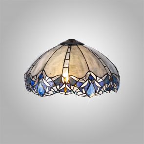 Bfs Lighting Orella, 40cm Shade Only  For Pendant/Ceiling/Table Lamp, Blue/Clear Crystal IL57