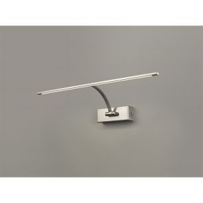 Bfs Lighting Pearl Large 1 Arm Wall Lamp/Picture Light, 1 x 10W LED, 3000K, 850lm, Satin Nick