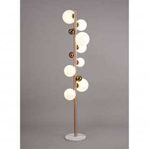 Bfs Lighting Rylee Floor Lamp, 8 x G9, Antique Copper/Opal & Copper Glass IL2667HS