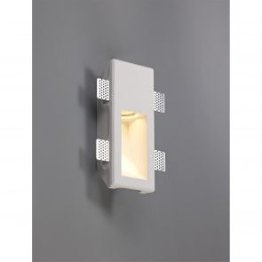 Bfs Lighting Samira Small Recessed Wall Lamp, 1 x GU10, White Paintable Gypsum, C/O: L:253mmx