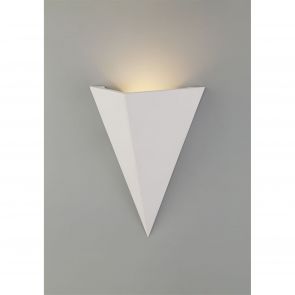 Bfs Lighting Samira Triangle Wall Lamp, 1 x G9, White Paintable Gypsum IL3177HS