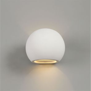 Bfs Lighting Samira Round Ball Up & Down Wall Lamp, 1 x G9, White Paintable Gypsum IL4177HS
