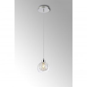 BFS Lighting Tilly 12cm Single Pendant, 1 Light G9, Polished Chrome/Silver/Clear Glass