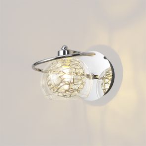 BFS Lighting Tilly Wall Light Switched, 1 Light G9, Polished Chrome/Silver/Clear Glass
